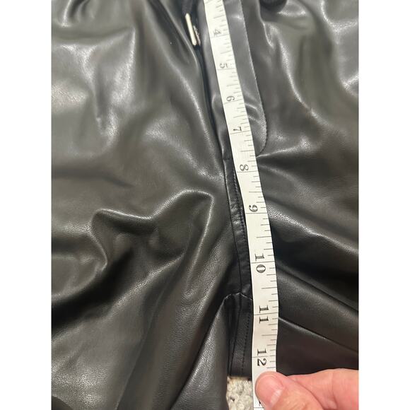 NWT David Lerner Soft Vegan Leather Relaxed Fit Black Blake Ankle Zip Joggers, S - Picture 9 of 11